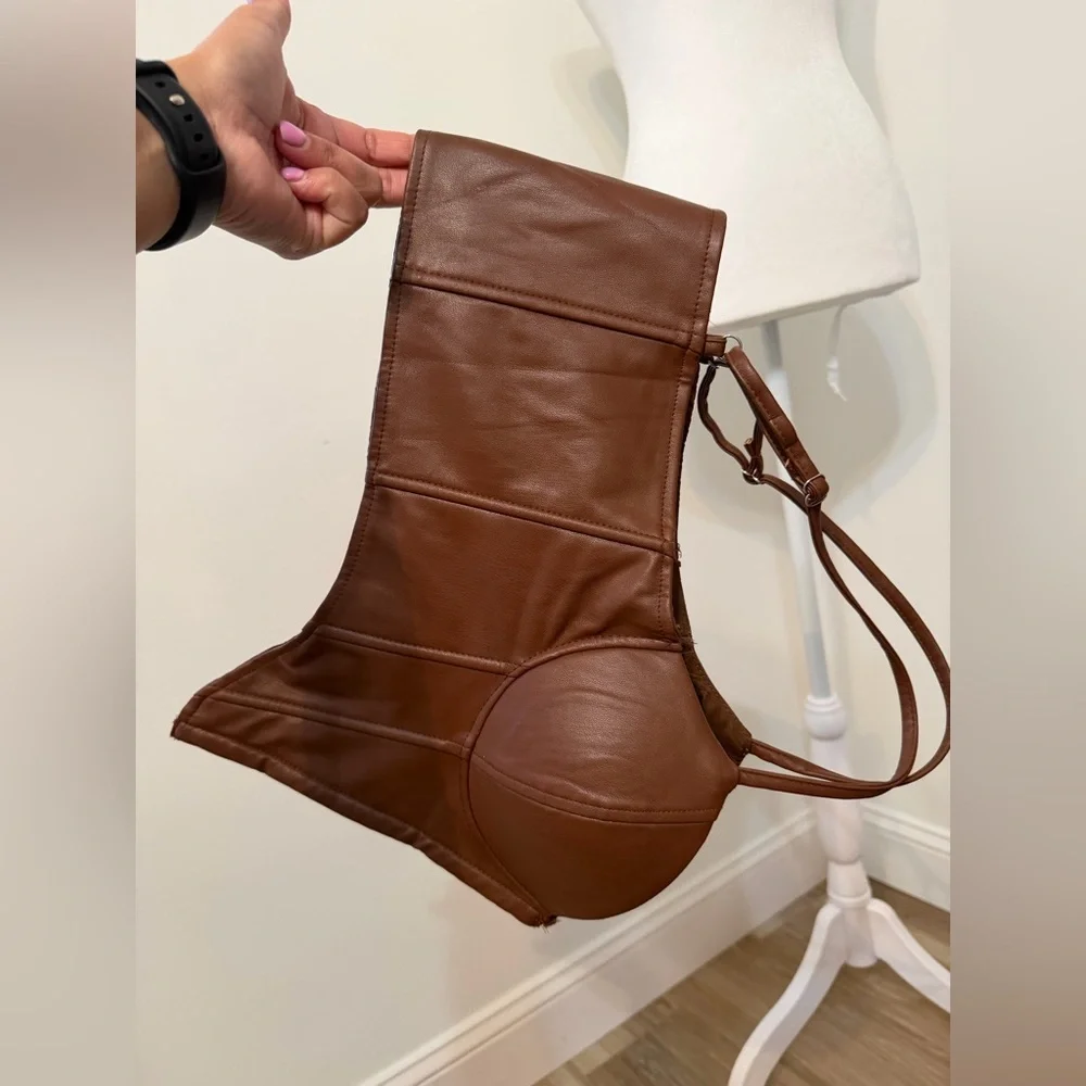 Windsor Size M Brown Leather Corset Tank
Crop Top Shirt Blouse - Picture 11 of 12